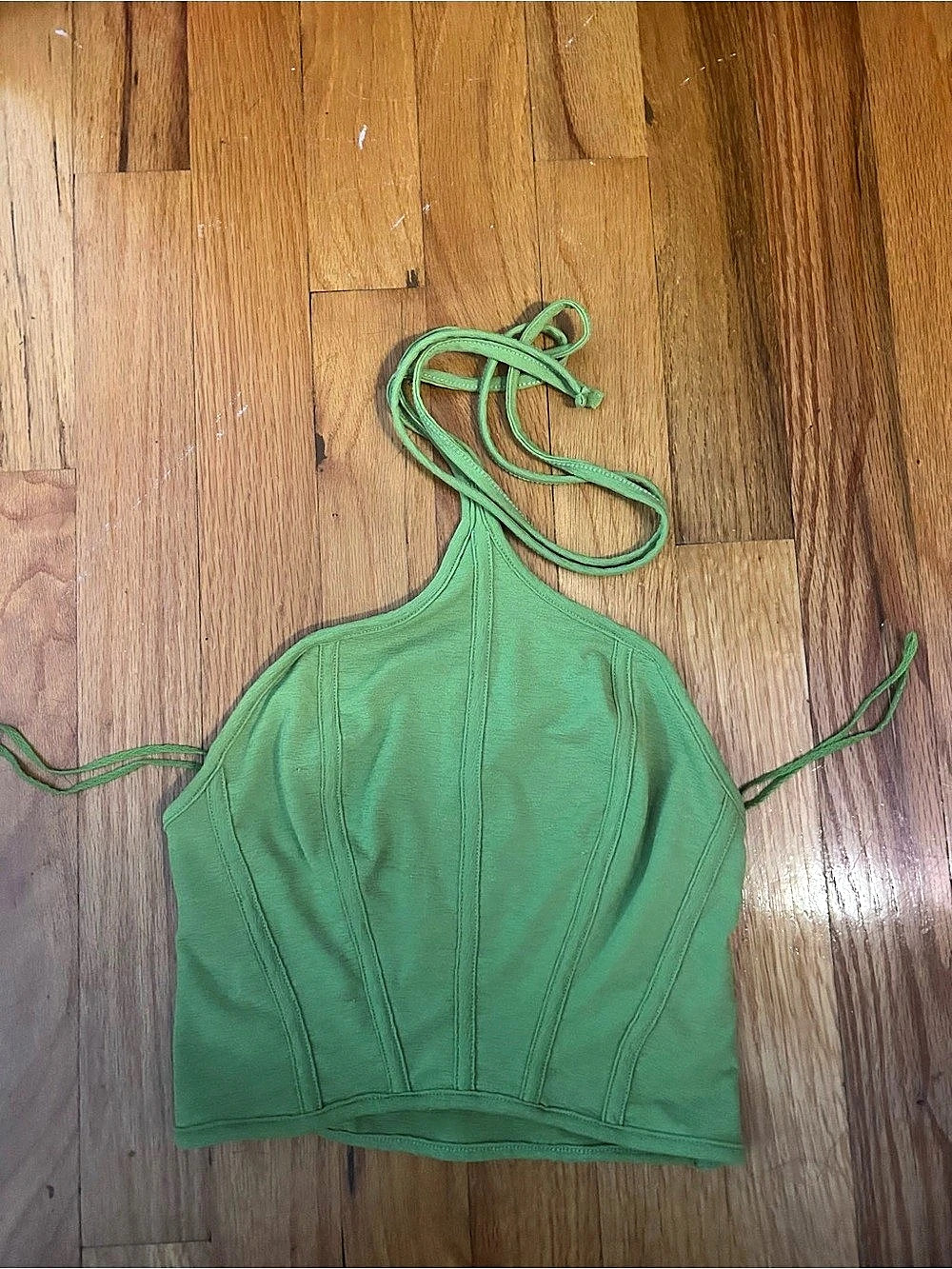 Urban Outfitters Green Tie-Up Halter Top Size Small